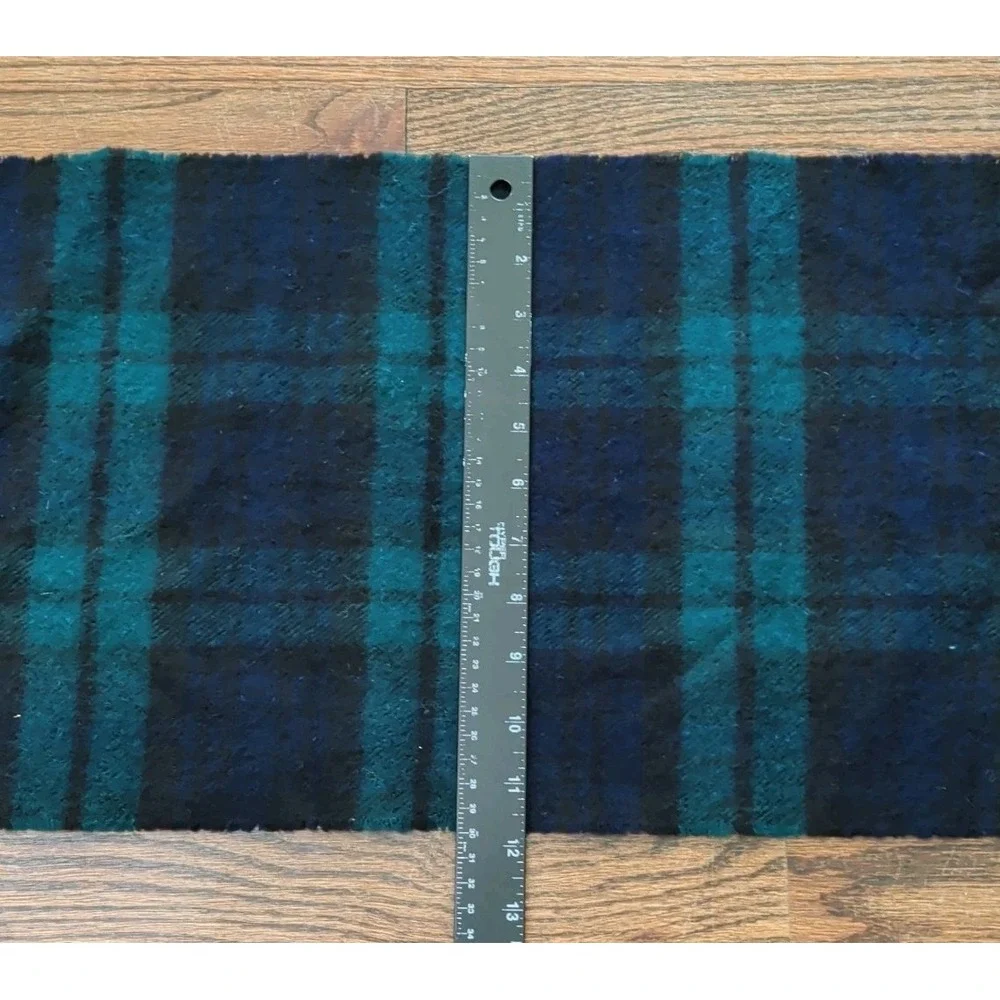Brooks Brothers Black Watch 100% Wool Scarf Blue Green Tartan Fringe Scotland
